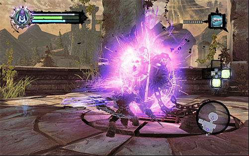 Kill all the constructs and look around for a ledge below, on which there is a chest with a dungeon map - Wake up the Keeper (1) - The Heart of the Mountain - Darksiders II - Game Guide and Walkthrough