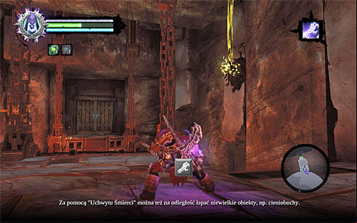 Help Karn get rid of the Tainted Constructs and use death grip to catch the shadowbomb that you can see in the distance - Wake up the Keeper (2) - The Heart of the Mountain - Darksiders II - Game Guide and Walkthrough