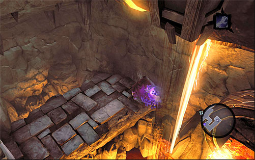 Return to the lower edge and continue left by wall running along the wall - Wake up the Keeper (2) - The Heart of the Mountain - Darksiders II - Game Guide and Walkthrough