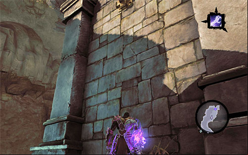 After you emerge from the water find in the ruins in the spot shown in the above screen in which you may start to climb - Wake up the Keeper (3) - The Heart of the Mountain - Darksiders II - Game Guide and Walkthrough