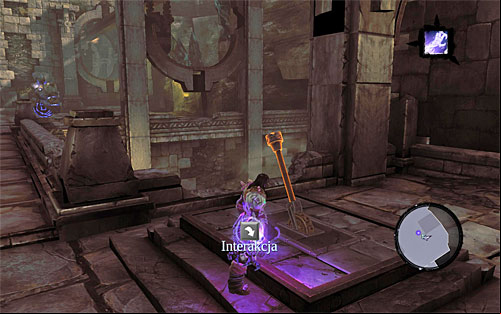 Return to the area in the above screenshot (the one with the second heart fragment) and find a switch that youve already seen in one of the cut scenes - Wake up the Keeper (3) - The Heart of the Mountain - Darksiders II - Game Guide and Walkthrough