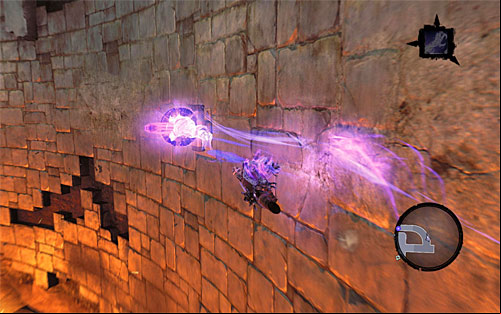 Lean to the left and initiate a long wall run - Wake up the Keeper (3) - The Heart of the Mountain - Darksiders II - Game Guide and Walkthrough