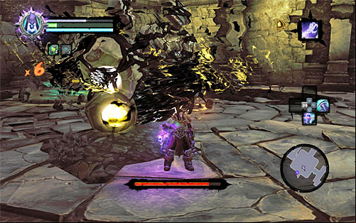 Definitely the most difficult to avoid of the bosses attacks is a huge vortex that moves towards the Death - Boss 6 - Corrupted Custodian - The Heart of the Mountain - Darksiders II - Game Guide and Walkthrough