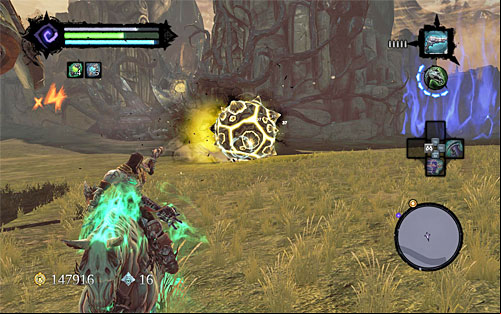 As you can probably guess the key to success is to use the bomb against the boss himself - Boss 7 - The Guardian - The Heart of the Mountain - Darksiders II - Game Guide and Walkthrough