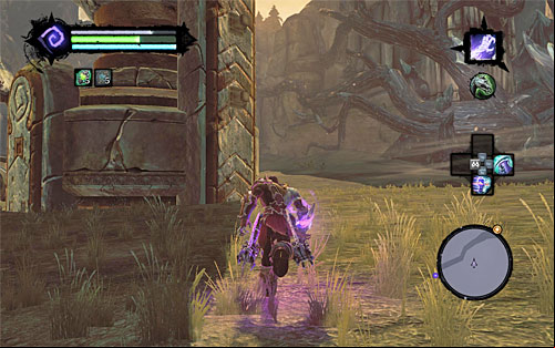 Move closer to the kneeling boss and jump off the horse - Boss 7 - The Guardian - The Heart of the Mountain - Darksiders II - Game Guide and Walkthrough