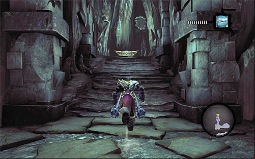 Go deeper into the cavern and notice that using the switch caused the other drawbridge to be lifted - Find the Eternal Throne (2) - The Lord of Bones - Darksiders II - Game Guide and Walkthrough