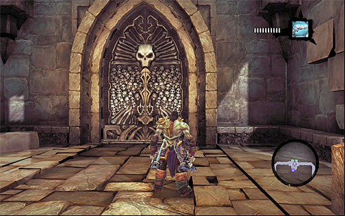 Having collected all the treasures, make sure you're on the upper balconies and head towards the eastern part of the area, ing through a hole in the wall ( that you can summon Dust to show you the way to the current mission goal) - Summon the Arena Champion (1) - The Toll of Kings - Darksiders II - Game Guide and Walkthrough
