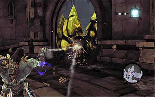 With the shadowbomb in hand, go back to the yellow formation you've ed by earlier and destroy it - Summon the Arena Champion (1) - The Toll of Kings - Darksiders II - Game Guide and Walkthrough