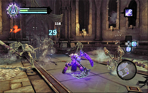 Afterwards, examine the area thoroughly to pick up treasures and then enter the ading chamber - Summon the Arena Champion (2) - The Toll of Kings - Darksiders II - Game Guide and Walkthrough