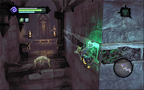 Take the right corridor to reach a spot allowing you to move up - Find the Judicator's Tomb - Judicator - Darksiders II - Game Guide and Walkthrough