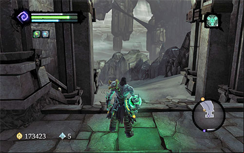 You don't have to go back to the starting point - it's enough to jump down to the stairs below (you won't miss anything on the way) - Find the Judicator's Tomb - Judicator - Darksiders II - Game Guide and Walkthrough