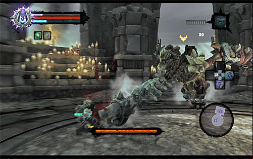 I recommend paying much closer attention to the head attack of sorts (the above screen), in which the boss thrusts out his spine - Boss 12 - Bone Giant - Judicator - Darksiders II - Game Guide and Walkthrough