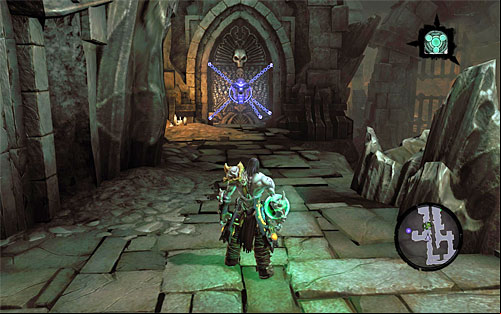 Go back down, take the stairs and use the switch to open further age - Survive the Psychameron (1) - Basileus - Darksiders II - Game Guide and Walkthrough
