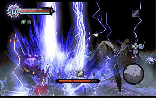 The second of Achidna's basic attacks involves attacking when you're directly in front of it (the above screen) - Boss 13, 14 - Basileus, Achidna - Basileus - Darksiders II - Game Guide and Walkthrough