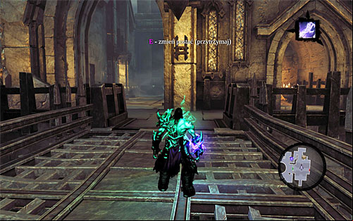 Switch now to the other half of the soul, but to us to hold the E key down at all times, because its important to keep the bridge in that position, at all times - Explore the City of the Dead - eastern part - The City of the Dead - Darksiders II - Game Guide and Walkthrough