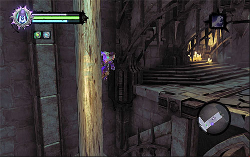 Lean back and jump back, and catch onto another pole - Explore the City of the Dead - upper levels (1) - The City of the Dead - Darksiders II - Game Guide and Walkthrough