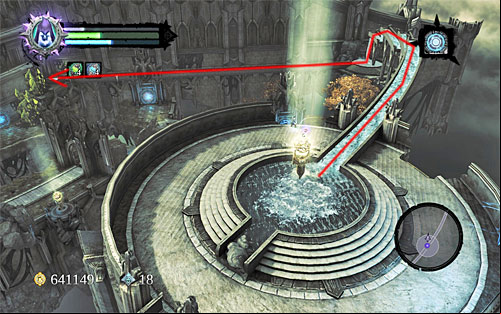 Now, you need to follow the path indicated by the red arrow in the above screenshot - Find the Scribe - eastern part of the Citadel (2) - Stains of Heresy - Darksiders II - Game Guide and Walkthrough
