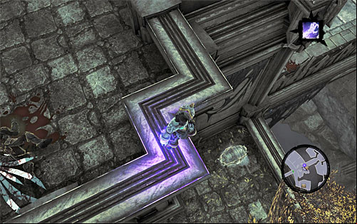 To start with, go south for a bit and jump down to a small ledge shown in the above screenshot and find a chest there - Find the Scribe - western part of the Citadel (1) - Stains of Heresy - Darksiders II - Game Guide and Walkthrough