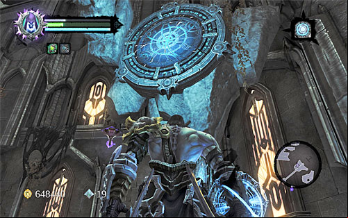 Remain on the small rocky ledge, look above and use Voidwalker with the portal shown in the above screenshot - Find the Scribe - northern part of the Citadel (1) - Stains of Heresy - Darksiders II - Game Guide and Walkthrough