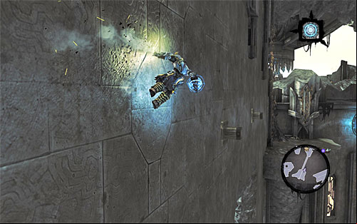 Return to the portal that you have jumped out of and wait until you are catapulted towards the wall that you need to wall run along (the above screenshot) - Find the Scribe - northern part of the Citadel (1) - Stains of Heresy - Darksiders II - Game Guide and Walkthrough