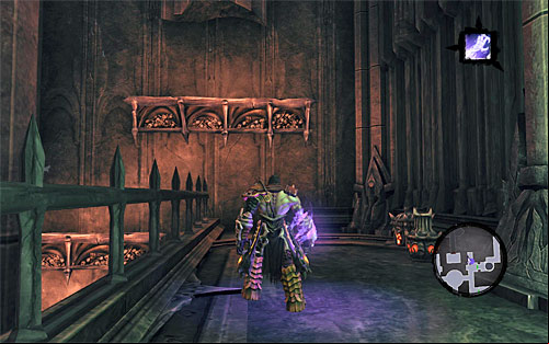 Be cautious, because hitting the switch will cause a Legion Champion to show up somewhere nearby - Find Samael - eastern part of the Black Stone - The Lord of the Black Stone - Darksiders II - Game Guide and Walkthrough