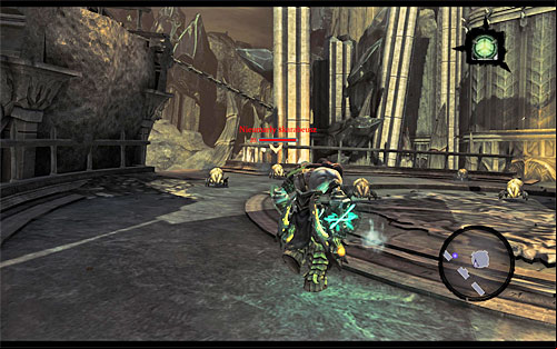 Start exploring the area by checking out the chest and picking up a Soul Arbiter's Scroll - Find Samael - eastern part of the Black Stone - The Lord of the Black Stone - Darksiders II - Game Guide and Walkthrough