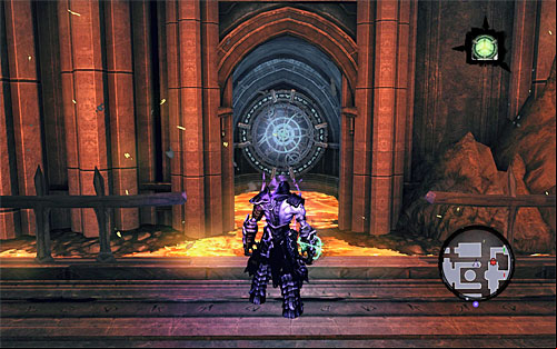 Switch to the other half, go right and locate the second inactive portal (the above screen) - Find Samael - western part of the Black Stone - The Lord of the Black Stone - Darksiders II - Game Guide and Walkthrough