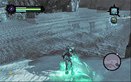 Once at the Fjord, head south, towards the water pool pictured on the screen - Silent Stone - Small quests - Darksiders II - Game Guide and Walkthrough