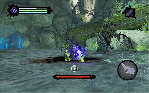 The mini-boss' most important attack is when he springs roots which automatically aim at Death (screenshot 1) - Weeping Crag - Additional Locations - Darksiders II - Game Guide and Walkthrough