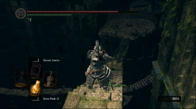 Walk over the wooden footbridge - Oolacite Township - Walkthrough - Dark Souls Game Guide & Walkthrough