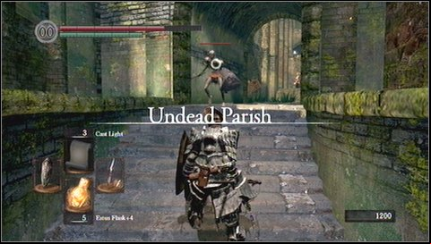 First you have to deal with a heavy armored Mecha Boar - Undead Parish - p. 1 | Walkthrough - Walkthrough - Dark Souls Game Guide & Walkthrough