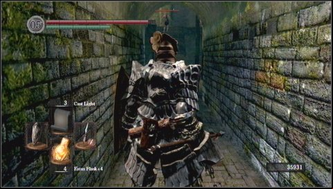 Before you go up the ladder, take a look behind tables - Undead Parish - p. 1 | Walkthrough - Walkthrough - Dark Souls Game Guide & Walkthrough