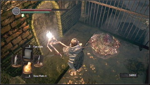 Return now to the junction and go to another wide tunnel with columns on sides - Depths - p. 3 | Walkthrough - Walkthrough - Dark Souls Game Guide & Walkthrough