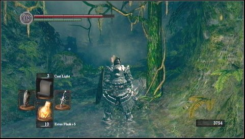 Once the path turns right, be very careful - a third end will come running to you - Darkroot Garden - p. 1 | Walkthrough - Walkthrough - Dark Souls Game Guide & Walkthrough