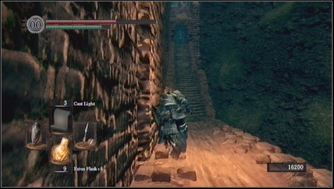 When you get to the middle of the stairs, youll see a foggy age to the left - Sens Fortress - p. 2 | Walkthrough - Walkthrough - Dark Souls Game Guide & Walkthrough
