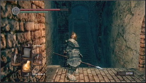 Move down the elevator, but only when it goes down, because there are spikes at the top - Sens Fortress - p. 2 | Walkthrough - Walkthrough - Dark Souls Game Guide & Walkthrough