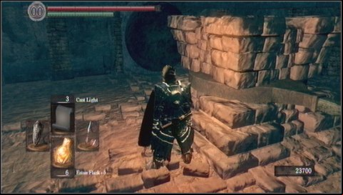 A rock will hit a sleeping lizard and break a wall behind him - Sens Fortress - p. 3 | Walkthrough - Walkthrough - Dark Souls Game Guide & Walkthrough