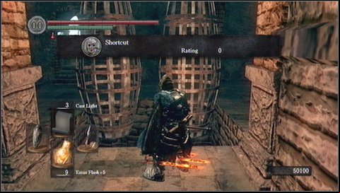 At the top, prepare for the last difficult moment before meeting the golem - Sens Fortress - p. 5 | Walkthrough - Walkthrough - Dark Souls Game Guide & Walkthrough