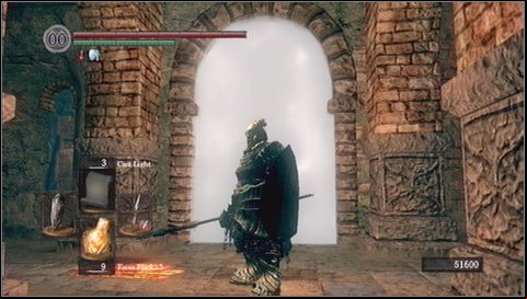 Once you defeat this beast, examine a shiny circle in the floor - Sens Fortress - p. 5 | Walkthrough - Walkthrough - Dark Souls Game Guide & Walkthrough