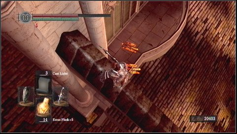 Inside the cathedral, fight with two white ninjas (one will jump from above) - Anor Londo - p. 2 | Walkthrough - Walkthrough - Dark Souls Game Guide & Walkthrough