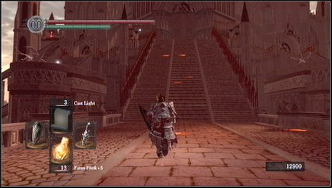 When you going up the stairs, it is worth to shoot pink gargoyles visible on the left and right towers - some of them are so stupid that they will fall down - Anor Londo - p. 2 | Walkthrough - Walkthrough - Dark Souls Game Guide & Walkthrough