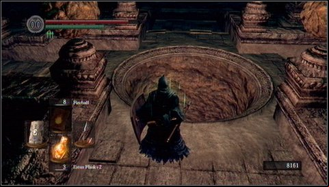 To activate a shortcut, you have to stand on the round elevator - Demon Ruins - p. 2 | Walkthrough - Walkthrough - Dark Souls Game Guide & Walkthrough