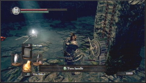 Next to the mechanism youll find a hidden age - hit the wall to open it - Bonus - Painted World of Ariamis - p. 2 | Walkthrough - Walkthrough - Dark Souls Game Guide & Walkthrough