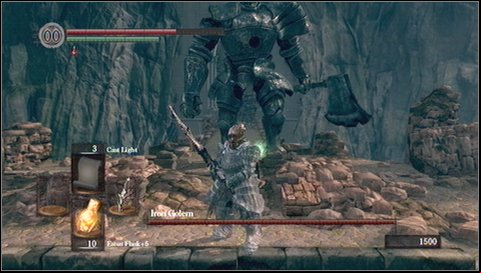 3) Axe swings - different types of axe swings in front of the golem - Iron Golem | How to kill a boss - How to kill a boss - Dark Souls Game Guide & Walkthrough