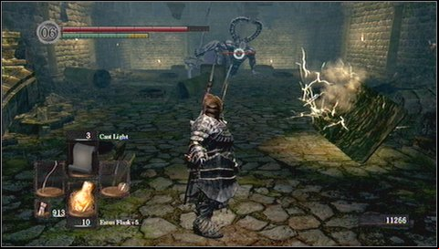 During some fights with the demon, youll be able to hide behind environment elements - Bonus - Titanite Demon | How to kill a boss - How to kill a boss - Dark Souls Game Guide & Walkthrough