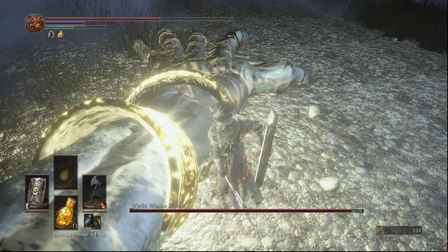 Destroy all three bracelets in order to finish the battle no matter how much life the boss has left. - High Lord Wolnir - Bosses - Dark Souls III Game Guide & Walkthrough