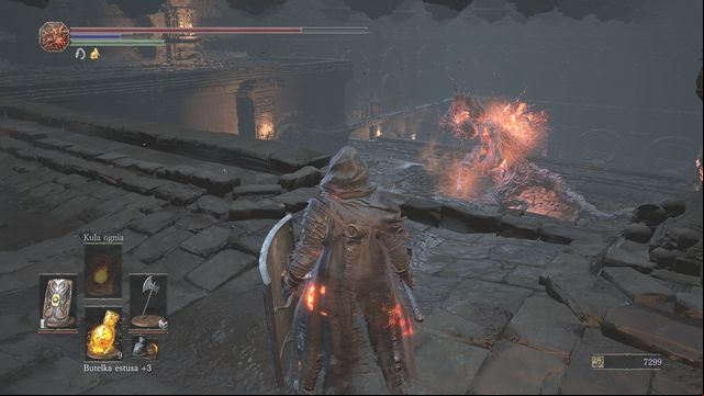 You will find the demon in the bottom part, after destroying the bridge and using it as a ladder. - Catacombs of Carthus - Walkthrough - Dark Souls III Game Guide & Walkthrough