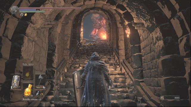 In addition to that, if you have some stronger spells that arent related to pyromancy, you can run to the corridor through which the demon wont be able to (screen) - Catacombs of Carthus - Walkthrough - Dark Souls III Game Guide & Walkthrough