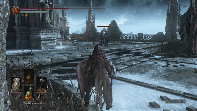 A little further, you will be able to hide behind the building - Irithyll of the Boreal Valley - Path to Anor Londo - Walkthrough - Dark Souls III Game Guide & Walkthrough