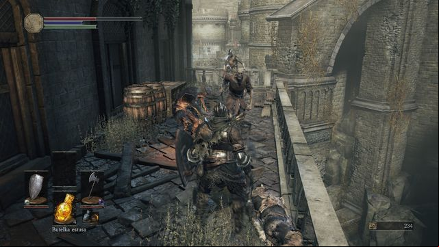 When on the balcony, watch out for the enemies coming from below. - High Wall of Lothric - from the Bonfire - Walkthrough - Dark Souls III Game Guide & Walkthrough